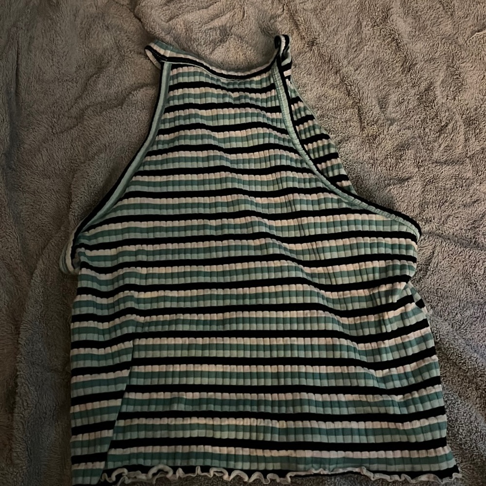 Black white and blue tank top